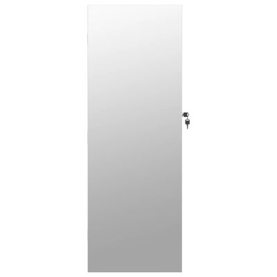 vidaXL Mirror Jewelry Cabinet with LED Lights Wall Mounted White
