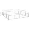 vidaXL Dog Kennel Silver Steel Large Durable Dog Kennel Rectangular