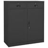 vidaXL Cabinet With Planter Box Anthracite Steel, Tempered Glass Large