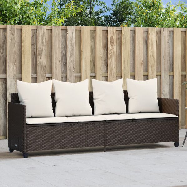 vidaXL Sun Lounger Brown PE rattan 78.7 x 20.7 x 27.4 in