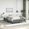 vidaXL Bed Frame Dark Grey 100% Polyester Fabric, Plywood, Engineered Wood