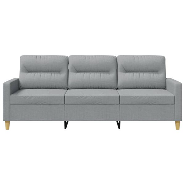 vidaXL 3-seater Sofa Light Grey Fabric (100% polyester), metal, textilene