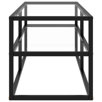 vidaXL TV Stand Black with Tempered Glass 39.4"x15.7"x15.7"