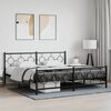 vidaXL Bed Frame Black Powder-coated steel 78.7 x 78.7 in Bed Frame