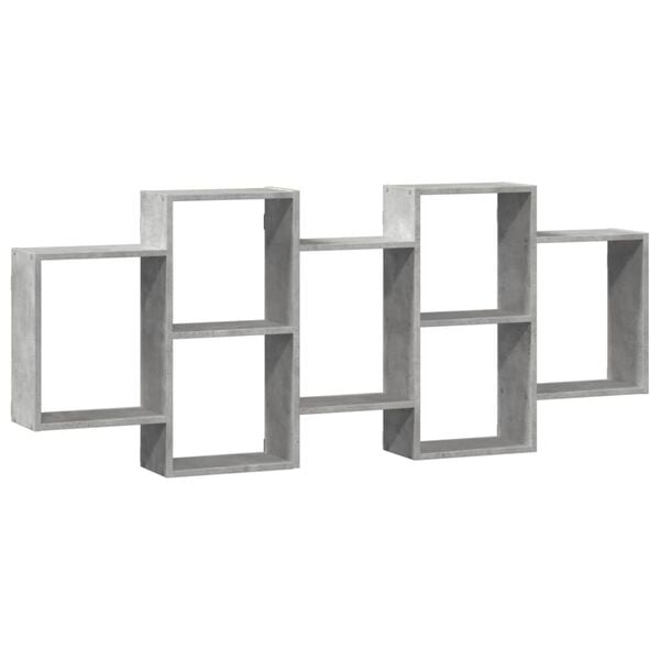 vidaXL Wall Shelf Concrete Grey Engineered Wood Medium Wall Mounting