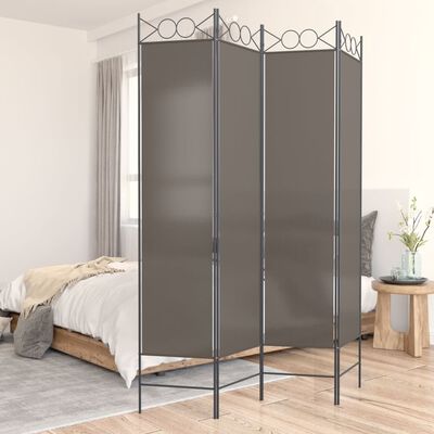 vidaXL 4-Panel Room Divider Anthracite 63"x86.6" Fabric