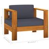 vidaXL Wooden Lounge Set Dark Grey Solid Acacia wood Large Modular