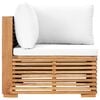 vidaXL Corner Sofa Cream, Teak Finely sanded teak hardwood, 100% Polyester