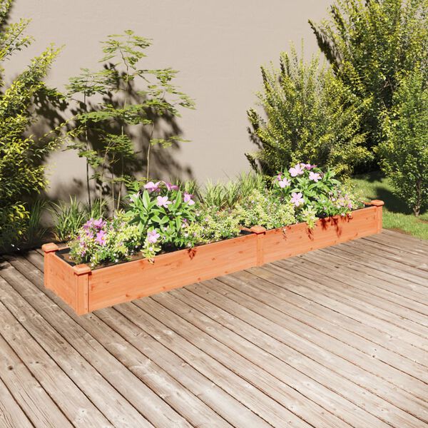vidaXL Garden Raised Bed Brown Solid fir wood Large Garden Raised Bed