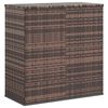 vidaXL Cushion Box Brown PE Rattan, Powder-Coated Steel