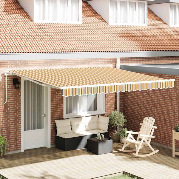 vidaXL Retractable Awning Multicolour 157.48" x 137.80" Polyester