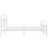 vidaXL Bed Frame White Steel Full Bed Frame Rectangular Traditional