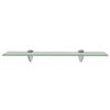 vidaXL Floating Shelf Set of 2 Frosted Tempered safety glass, Zinc alloy