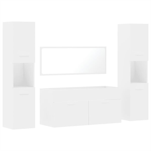 vidaXL Bathroom Furniture Set White Engineered wood, acrylic Large