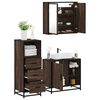 vidaXL Bathroom Furniture Set Brown Oak Engineered Wood Medium