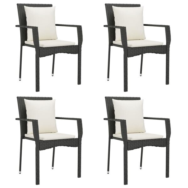 vidaXL Garden Dining Set Black PE Rattan Medium Modular