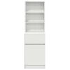 vidaXL Bedside Cabinet White Engineered wood Extra Tall Bedside Cabinet