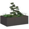 vidaXL Planter Black Cold-rolled steel Large Planter Rectangular