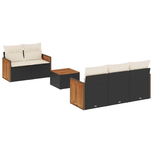 vidaXL Garden Sofa Set Black
