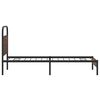 vidaXL Bed Frame Brown Oak Steel Single Classic/Traditional Bed Frame