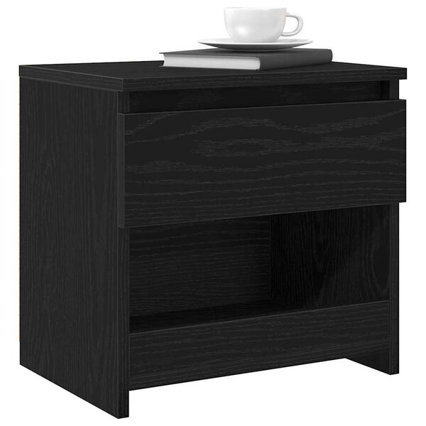 vidaXL Bedside Cabinet 2 pcs Black Oak 15.75 x 11.81 x 15.35 in
