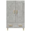 vidaXL Highboard Concrete Grey Engineered wood, Solid eucalyptus wood Tall