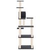 vidaXL Cat Tree Dark Grey Engineered Wood, Plush, Sisal Extra Tall