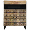 vidaXL Sideboard Black Solid rough mango wood and iron Medium Sideboard