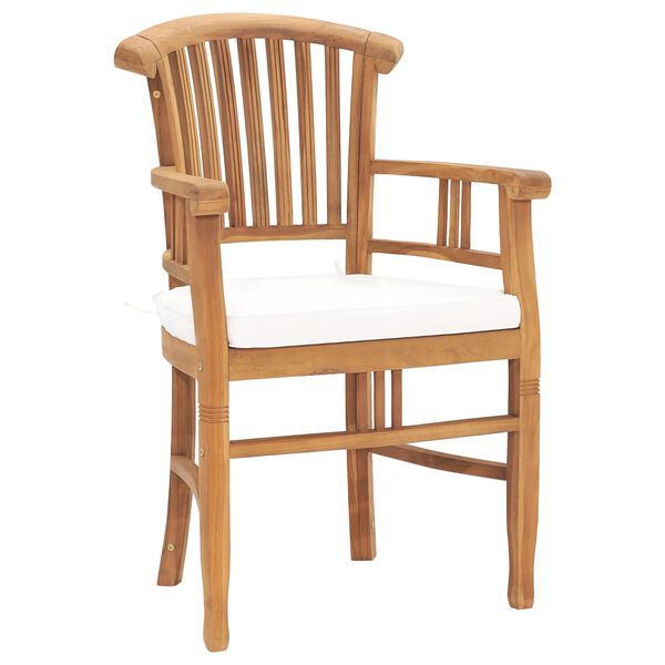 vidaXL Patio Dining Set Set of 4 Natural teak Solid teak wood