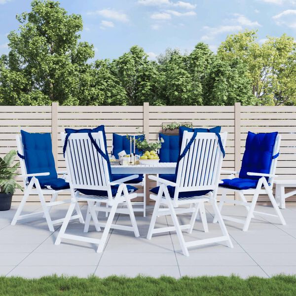 vidaXL Highback Chair Cushion Set of 6 Royal Blue
