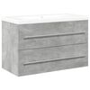 vidaXL Bathroom Furniture Set Concrete grey, White Engineered wood, Ceramic