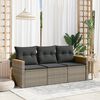 vidaXL Garden Sofa Set Grey PE rattan, powder-coated steel, polyester