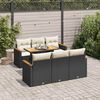 vidaXL Garden Sofa Set Black Poly Rattan Large Adjustable Feet