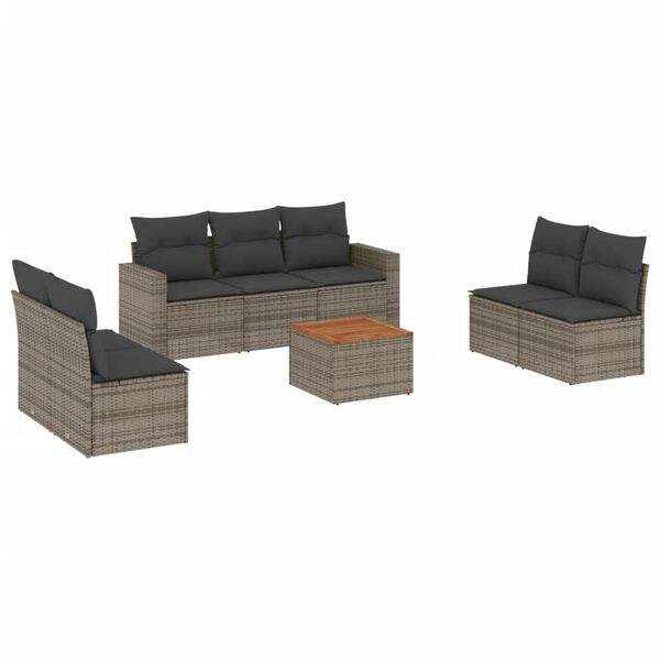 vidaXL Garden Sofa Set Grey, Brown, Dark Grey