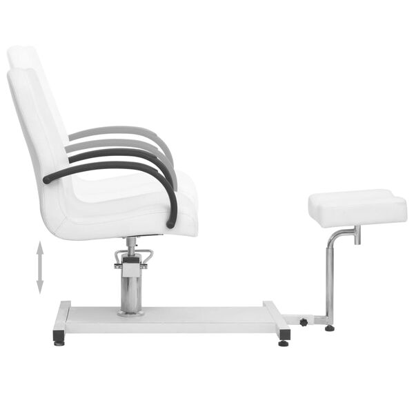 vidaXL Salon Beauty Chair White and black Faux leather, iron Medium