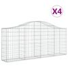 vidaXL Gabion Basket Set of 4 Silver Galvanized Iron