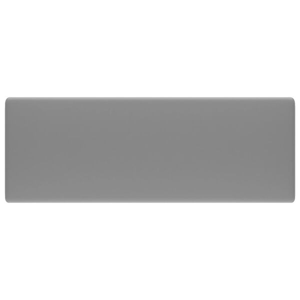 vidaXL Luxury Basin Overflow Square Matt Light Grey 16.1x16.1" Ceramic