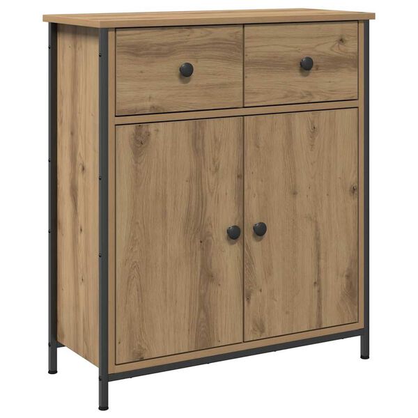 vidaXL Sideboard Artisan Oak Engineered wood, glass Medium Sideboard