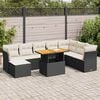 vidaXL Garden Sofa Set Black and Cream White