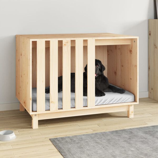 vidaXL Dog House Natural Wooden Solid Pine Wood