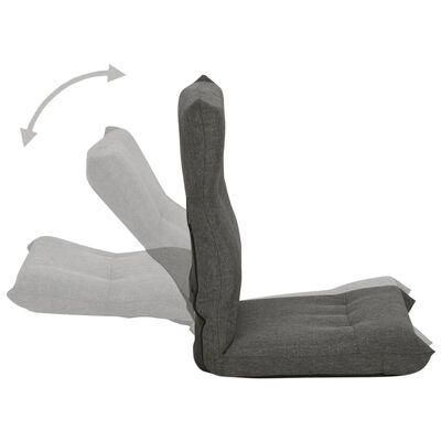 vidaXL Folding Floor Chair Dark Gray Fabric