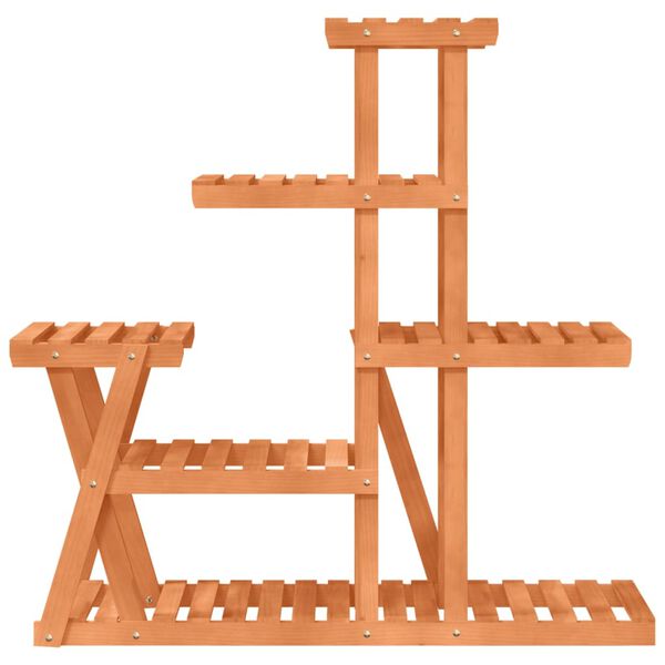 vidaXL Flower Stand Natural wood Solid wood fir Tall Stackable