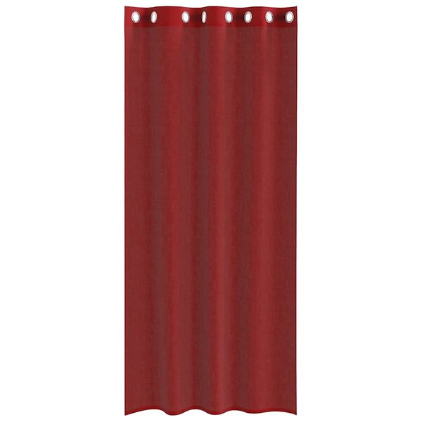 vidaXL Voile Curtains with Grommets 2 pcs Wine Red