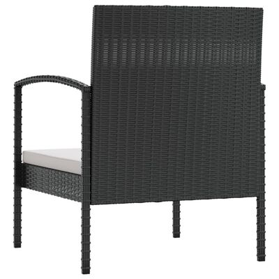 vidaXL 16 Piece Patio Lounge Set with Cushions Poly Rattan Black