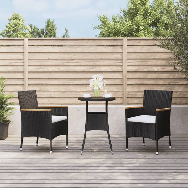 vidaXL Garden Bistro Set Black