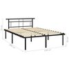 vidaXL Bed Frame Black Powder-coated metal, plywood Double Durable