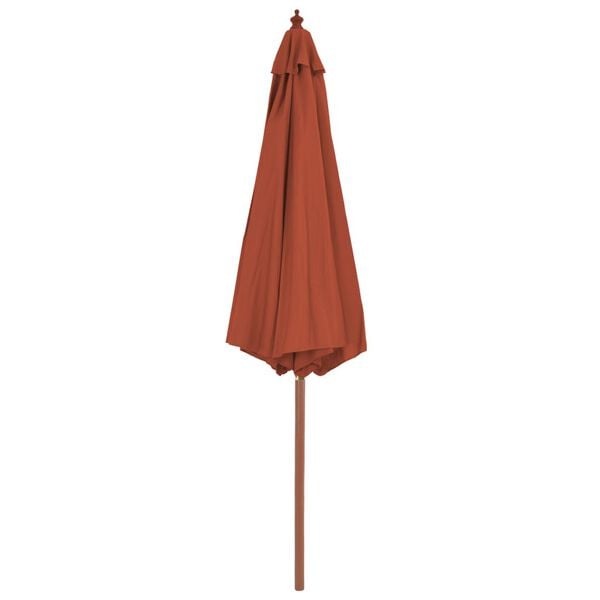 vidaXL Garden Parasol Terracotta Fabric, Bamboo, Hardwood
