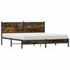 vidaXL Bed Frame Smoked Oak Steel, Engineered Wood Full Bed Frame