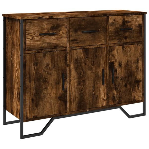 vidaXL Sideboard Smoked oak Engineered wood, metal Medium Sideboard