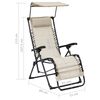 vidaXL Deck Chair Cream Textilene, powder-coated steel Standard Foldable